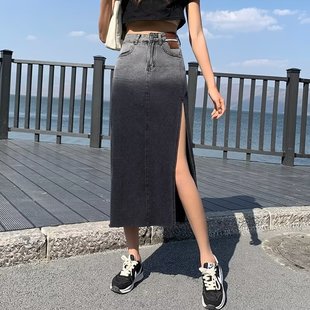 European and American High Waist Retro Loose Denim Cropped Pants Men's Summer New High Street Casual All-match Straight Wide Leg Pants