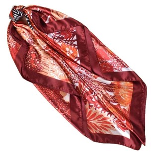 2024 New 90 Shatin Psychedelic Jungle Zebra Printed Square Scarf Sunscreen Bag Head Silk Scarf Decorative Scarf