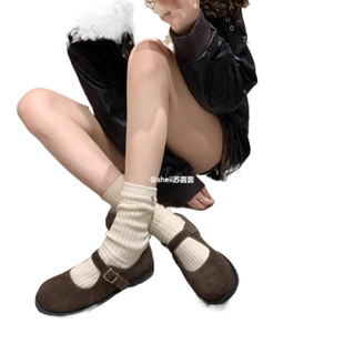[sheii Su Yinyin] Ernie College ~ Retro Round Head Buckle with Mary Jane Shoes Women's Small Leather Shoes Single Shoes