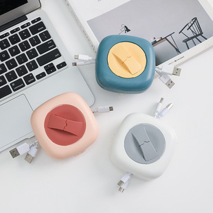 Upgraded portable charging cable earphone Winder rotatable storage box with mobile phone bracket data cable