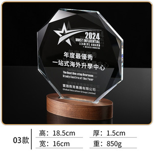 Crystal Trophy Medal Custom-made Commendation Medal Creative Glass Volunteer Crystal Medal Custom-made Competition Excellent