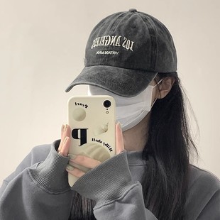 Ins Vintage Baseball Hat Women's Spring and Summer Sunscreen Washed Big Head Trendy All-match Face Showable Small Cap for Men