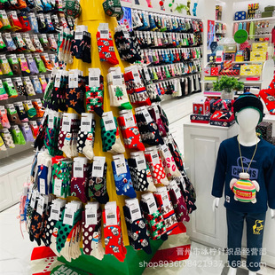 Новые happysocks Рождественские носки для мужчин и женщин среднего и высокого уровня хлопчатобумажные носки четыре сезона дикие пары носки мультфильм прилив носки