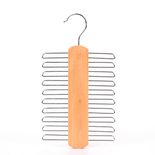 Factory direct multi-functional multi-layer solid wood tie rack tie hanging wooden scarf belt storage hook wholesale