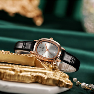 Gedi retro simple oval student watch niche high-grade waterproof women's watch genuine leather quartz women's watch