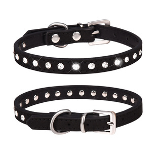 Gold tie explosive diamond-encrusted dog collar a row of shiny rhinestone rhinestone dog with cow velvet soft and comfortable dog supplies