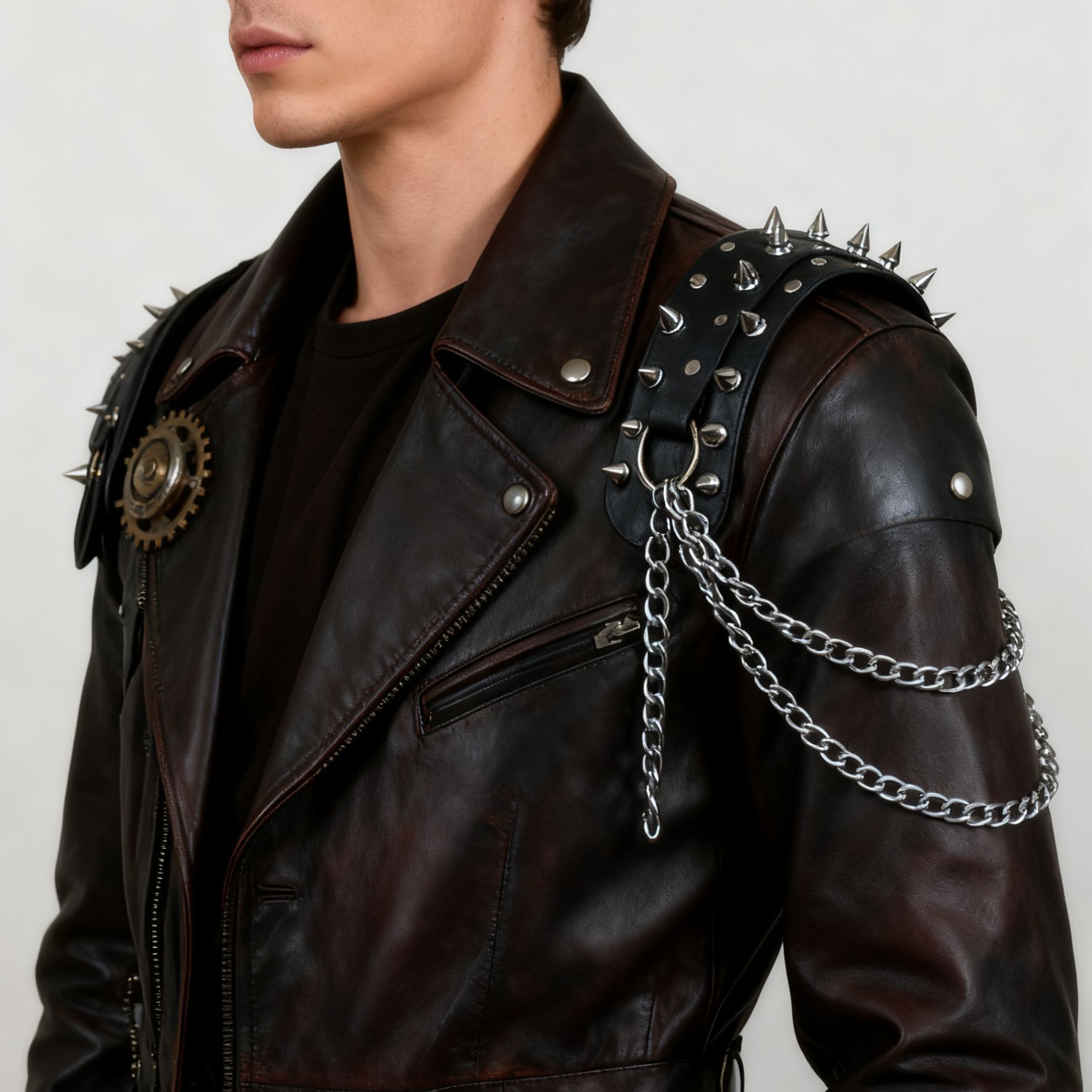 Retro medieval feather leather shoulder armor Viking chest strap Halloween role play manufacturers cross-border hot sale