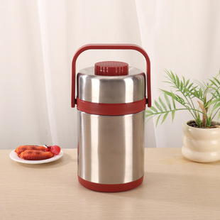 in stock supply insulation lunch box 304 stainless steel three-layer insulation barrel three-compartment layered sealed pot custom logo