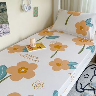 Cotton bed hat single piece 2024 new cotton 90x 190 mattress protector student dormitory single bedspread bed cover