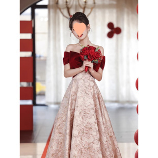 Toast Dress Bride 2025 New Wedding One-Shoulder Summer Engagement Evening Dress Skirt Women's Accessible Luxury High-End Summer