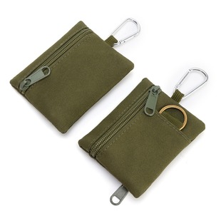 Simple camping tactics outdoor climbing fishing change coin storage zipper card holder key earphone small wallet