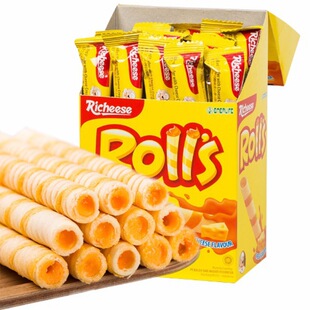 Indonesian Cheese Nabobidi Cheese Sticks Cheese Flavored Sandwich Roll Snacks in a Box of 180g, a Total of 20 Pieces, Free Shipping and Wholesale