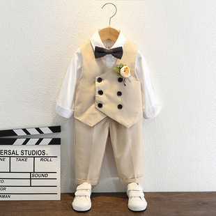 Children's Suit Boys' Autumn and Winter Flower Children's Wedding Dress Birthday Suit Piano Performance Dress