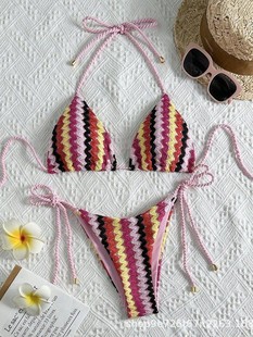 2025 Amazon трикотажные веревки бикини Летний пляж bikini Купальники Женщины Европа и США Экспорт через границу