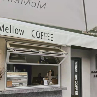 Aluminum alloy no hydraulic rod up and down folding window snack bar coffee shop bar multi-point stop lifting window