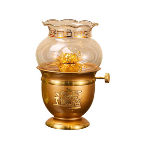 Shajin Oil Lamp Oil Lamp Buddha Home Windproof Ceramic Buddha Front Lamp Changming Lamp Liquid Butter Lamp