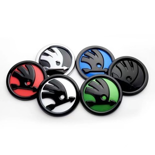 Skoda front and rear logo Ming Rui Jing Rui front and rear logo 80MM black middle net logo 90MM car tail logo