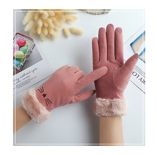 Winter warm gloves outdoor riding driving touch screen plus velvet padded fashion gloves factory direct a generation of hair