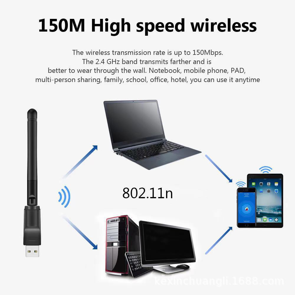 MTK7601 USB simsiz tarmoq kartasi 150M WiFi simsiz uzatuvchi qabul qiluvchi