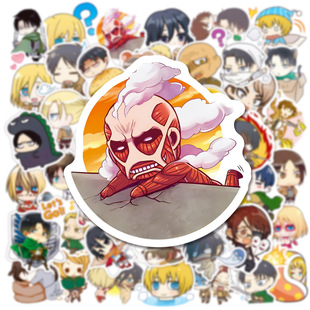 50 Q version attack giant stickers cartoon notebook skateboard decorative water cup waterproof graffiti stickers stickers
