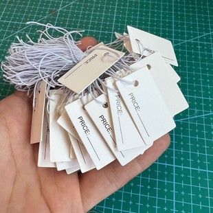 Kraft paper label tag price tag with rope handwritten blank label hanging thick packaging card 100 pieces