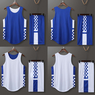 Double-sided Basketball Uniform suit Men's American-style Double-sided Jersey Competition Training Team Uniform Student Sports Class Uniform