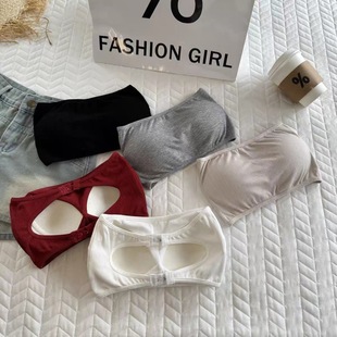 Strapless push up non-slip underwear girls' anti-exposure thin Korean tube top one-piece latex cup beauty back wrapped chest