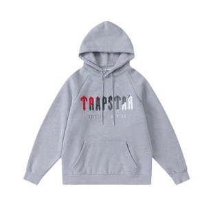 Осенняя новая толстовка с капюшоном на флисовой подкладке с черной тигровой головой и синей линией, манжеты на молнии и повседневные спортивные штаны, комплект
