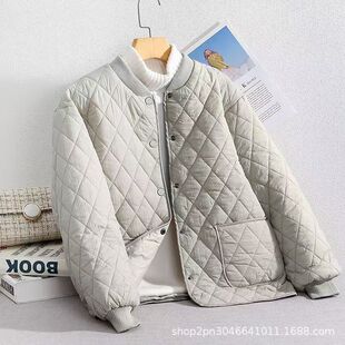 2024 new cotton-padded jacket women's autumn and winter Korean version of loose fleece-lined thick short cotton-padded jacket long sleeve plus size warm coat