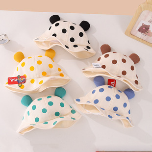 Baby fisherman hat cartoon ears children's fashion polka dot hat Autumn New Korean style children's hat cool base M769