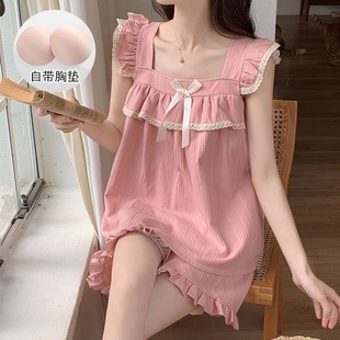 Summer Sweet Girl Pajamas suit Simple Cute Solid Color Bow Live Wear Home Wear Foreign Trade Wholesale