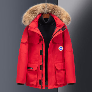 2023 New Down Jacket Winter Men's Mid-length Couple Outdoor Fashion Casual Workwear Cold-proof Jacket