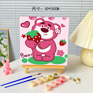 Oil digital oil painting 30-30 handmade cartoon painting living room painting diy decorative painting by digital painting hand painting