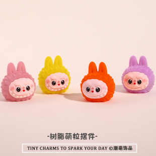 Flocked Fabric Resin Cute Doll Small Ornaments Live Blind Bag Blind Box Decorations Office Desktop Ornaments