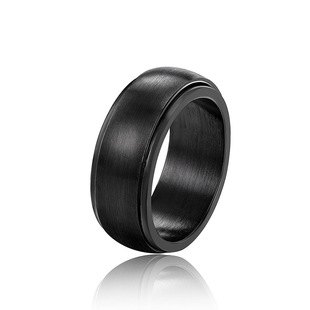 Cao Shi European and American Cross-border temu Hot Selling Ring Smooth Arc Rotatable Ring Unisex Simple Jewelry