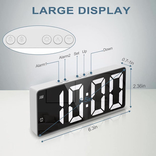 Private model simple LED electronic alarm clock student plug-in dual-purpose small alarm clock digital clock voice control temperature clock
