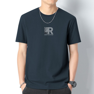 260G Heavy Cotton Short-sleeved T-shirt Men's Summer New Trend Xinjiang Long-staple Cotton Half-sleeved Cotton T-shirt Men's