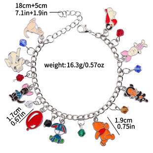 European and American Cartoon Animation Winnie the Pooh Bracelet Rabbit Rabbit Balloon Tigger Doll Pendant Alloy Jewelry Batch