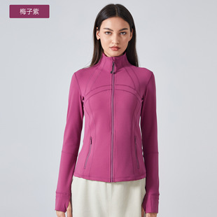 Lulu Define Sports Coat Women's Autumn and Winter fleece-lined Warm Fitness Clothes Long Sleeve Slim-fit Slim-fit Jacket