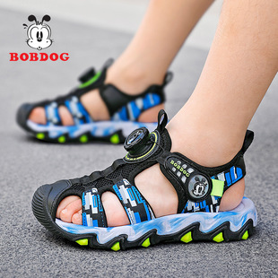 Babu Bean Children's Shoes Baotou Girls' Sandals 2024 Summer New Boys' Students Soft-soled Non-slip Sports Beach Shoes