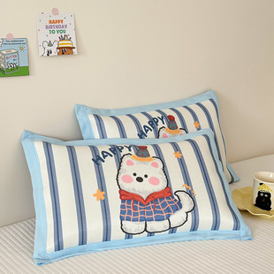 Summer Children Ice Silk Pillowcase 50x 30 Kindergarten Cartoon Student Pillowcase Adult Single Pillowcase 60x40