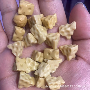 Gold Plaster Jade Carving Accessories Wen Play Three Links Mermaid Rabbit Running Ring Flower Piece Inlaid Diamond Bodhi DIY Jewelry