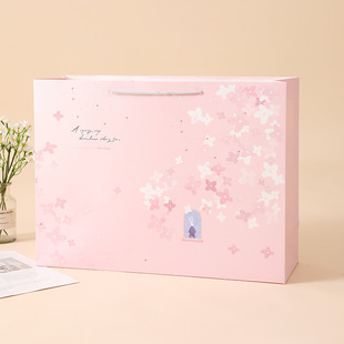 New super two variety of white cardboard boutique gift bag birthday gift business travel portable paper bag wholesale