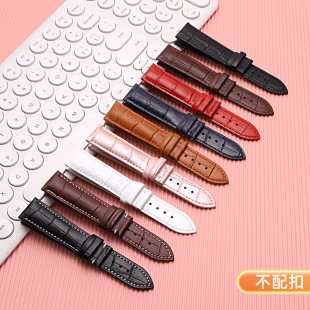 The first layer of cowhide leather watch strap double press butterfly buckle bamboo strap watch accessories manufacturers in stock straight hair