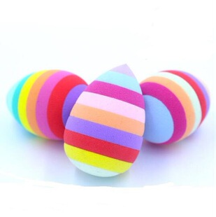 Factory Direct Sales Rainbow Beauty Egg Gourd Water Drop Makeup Sponge Two-color Powder Puff Beauty Tool Wholesale