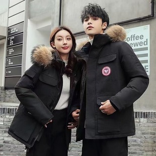 Parker down Jacket for Men and Women 2025 Winter Trendy Brand Thickeneded and Warm Trendy Brand Goose Workwear down Jacket Fur Collar Jacket for Men