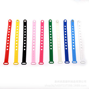 Customized Hole Wrist Strap Silicone Bracelet Sports Bracelet Multi-Color Hand Strap Hole DIY Decorative Accessories Adjustable