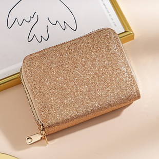 Cross-border Card Bag Women's Short Men's Double Zipper Wallet ID Card Bag Women's Wallet Large Capacity Cross-border Wallet
