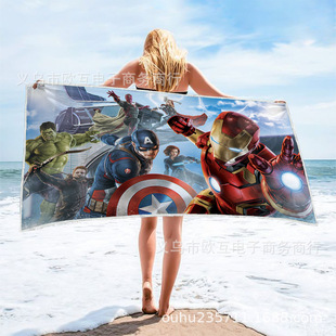 Super Hero Children's Bathroom Pool Beach Towel Super Soft Absorbent Fade-resistant Beach Towel
