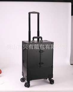 Professional multi-layer large-capacity pull rod makeup bag aluminum alloy frame beauty nail tattoo makeup tool storage